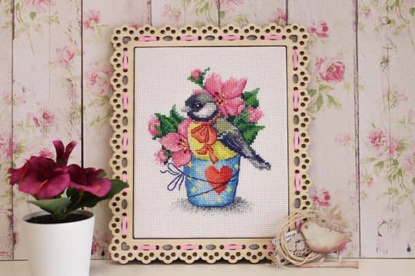 Broderikit MP Studia "Forårsmus" 12x14 cm