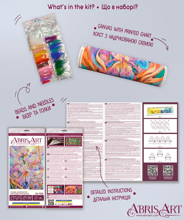 Perlebroderi Abris Art "Blomstrende inspiration" 24x31,5 cm