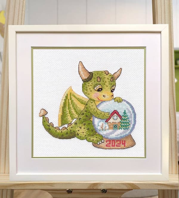 Broderisett Oven "Dragens drøm" 13x13 cm