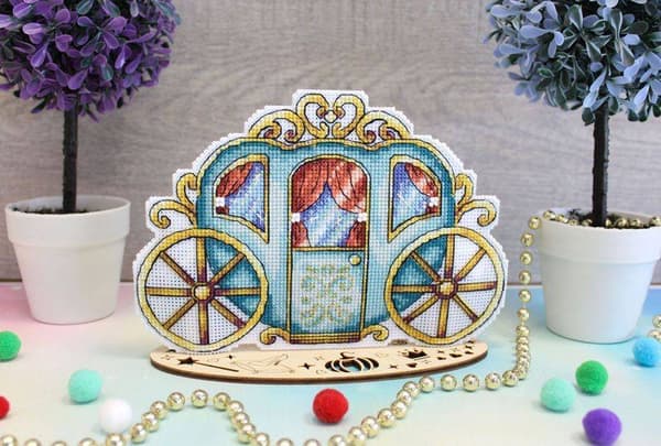 Broderikit plastic canvas MP Studia "Kärra-pumpa" 18x13 cm