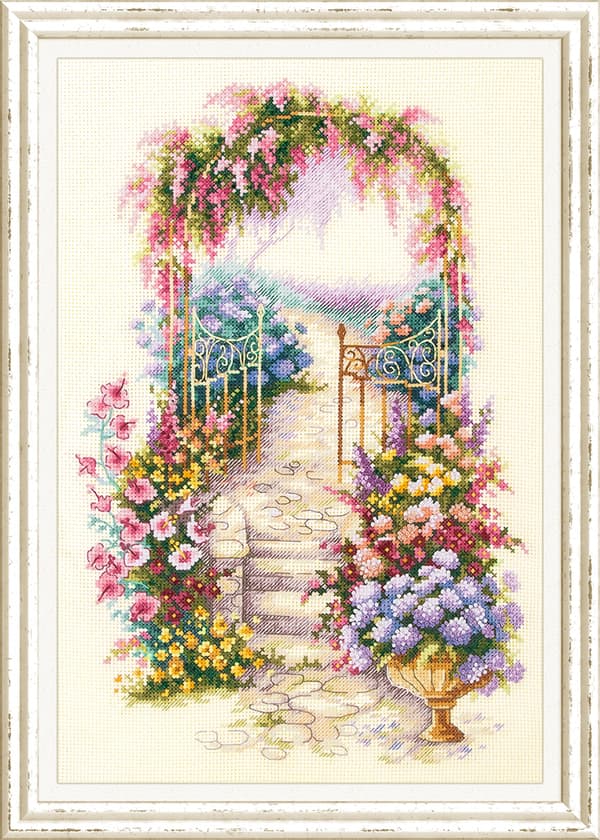 Broderikit Magic Needle "Indgang til haven" 23x34 cm