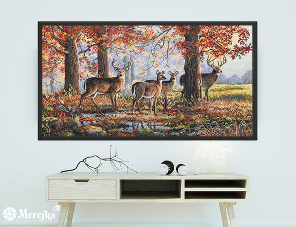 Broderisett Merejka K-168 - "Under eikene" 30x57 cm