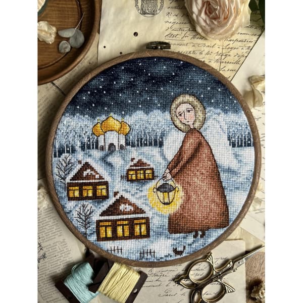 Broderikit Andriana "Juleengel" 18x18 cm