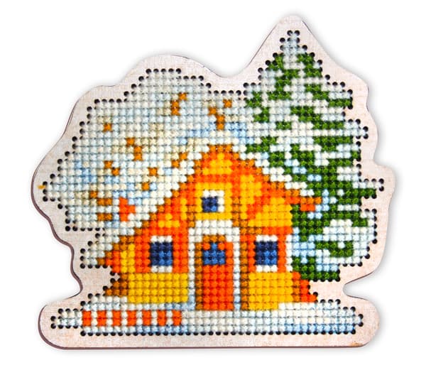 Träbroderi RTO "Vinterstuga" 8.2x7.4 cm