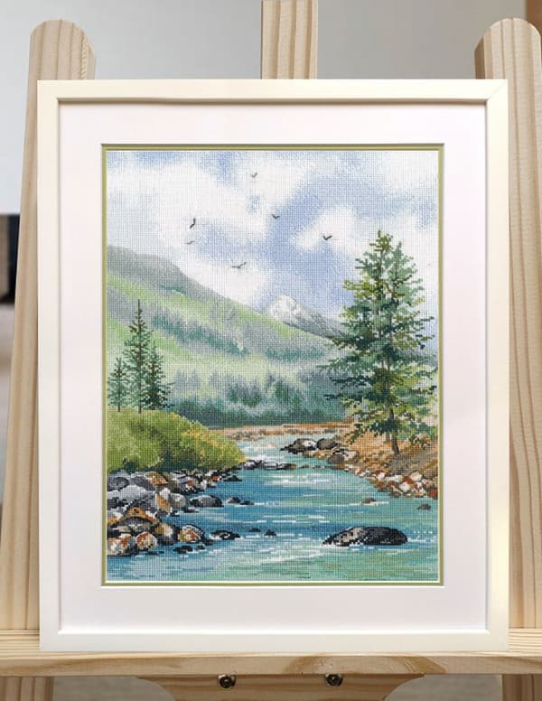 Broderisett Oven "Bergselv" 25x35 cm