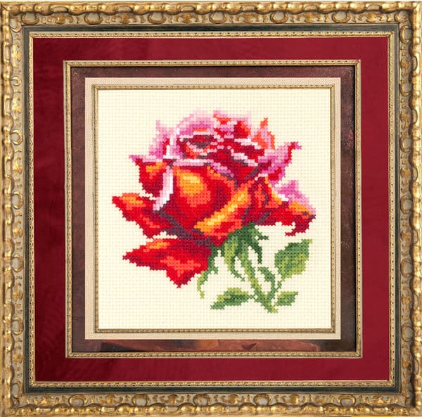 Ristipistopakkaus Magic Needle "Punainen ruusu" 11x11 cm