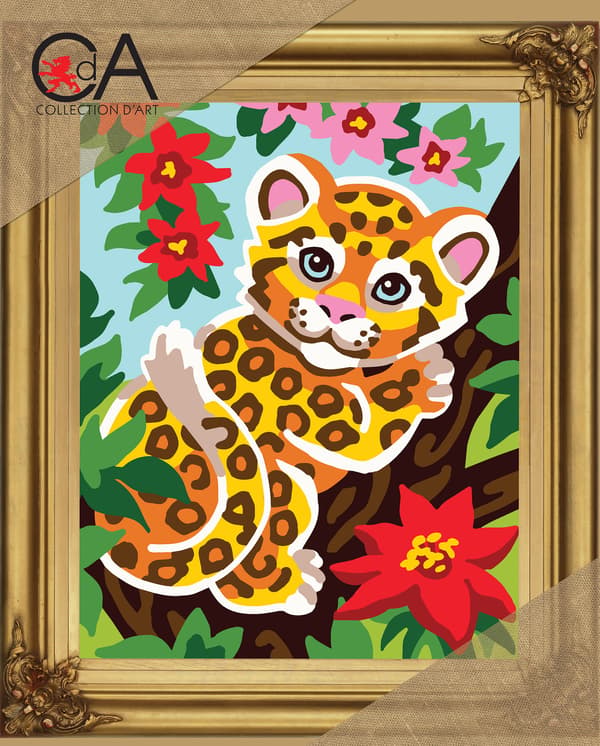 Påtegnet broderisett Collection D`Art "Leopard" 22x30 cm
