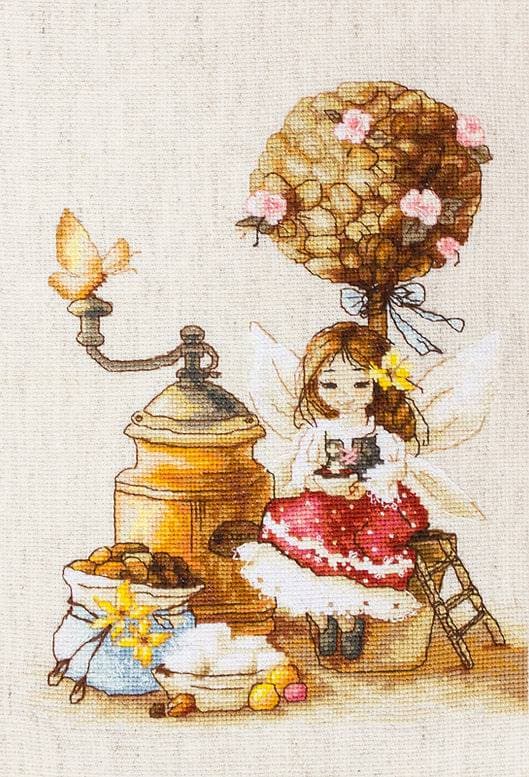 Broderisett Luca-S B1132 - "Kaffefé" 18x23.5 cm
