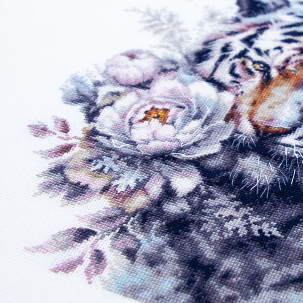 Broderikit Magic Needle "Den hvide tiger" 24x26 cm