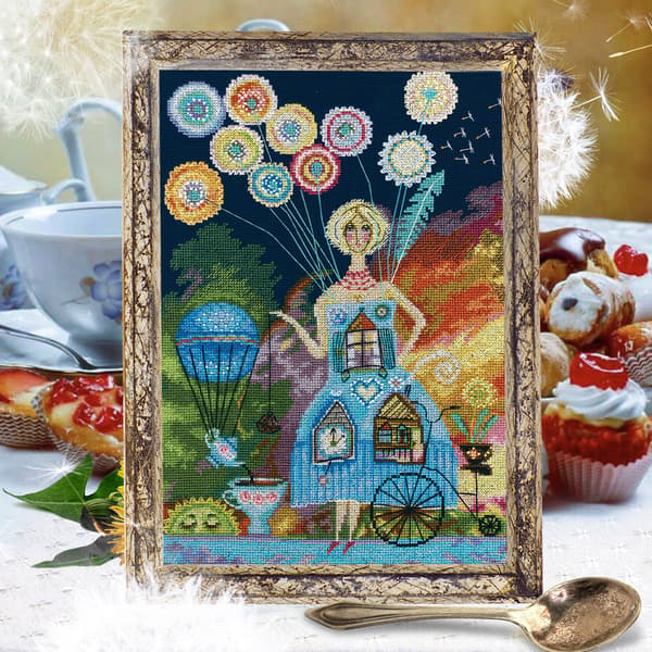 Broderikit RTO "Mælkebøtte-te" 23.5x34 cm