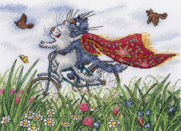 Broderikit MP Studia "Over stedmoderblomsterfeltet" 23x16 cm