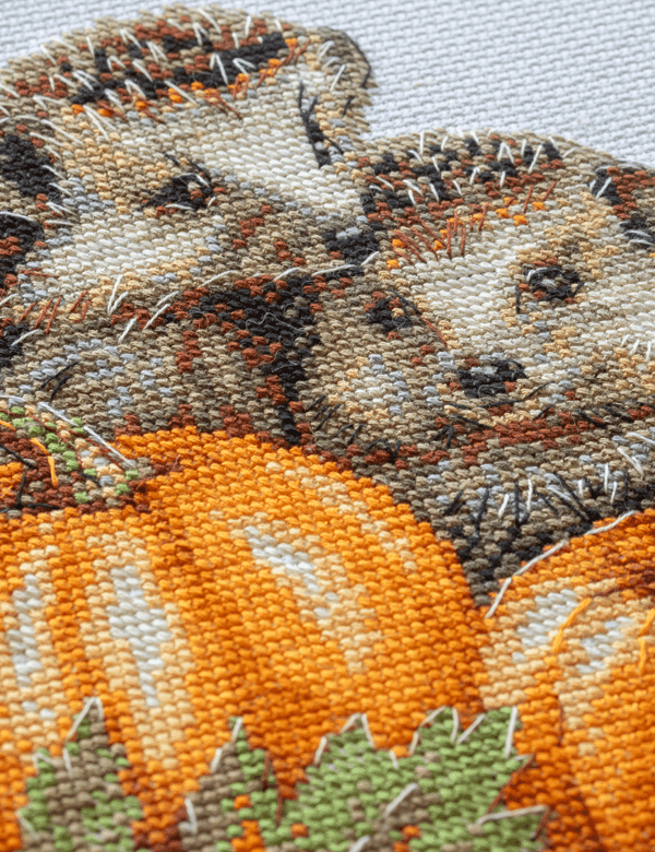 Broderikit Aine "Pindsvin i høst" 20x20 cm