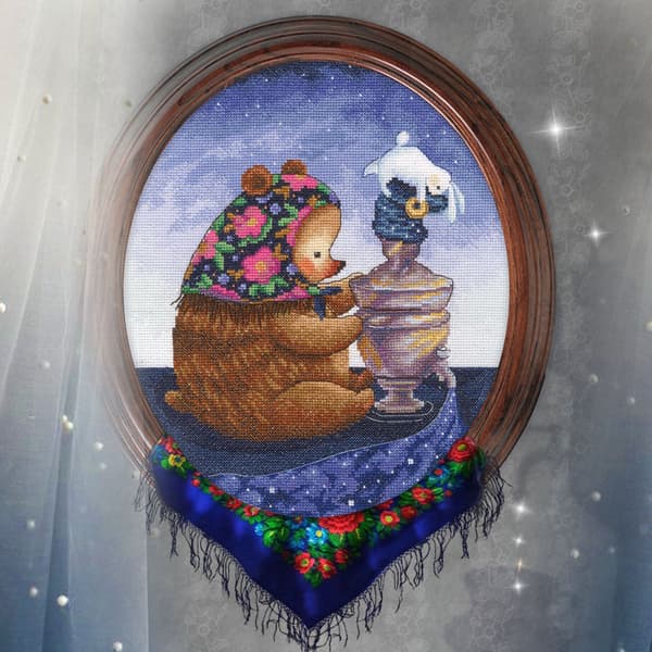 Ristipistopakkaus RTO "Samovaarin äärellä" 25x29 cm