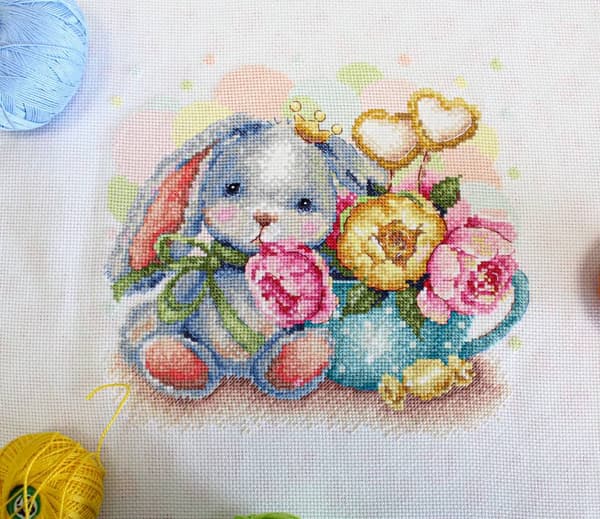 Broderisett MP Studia "Piondrømmer" 20x19cm/20x19cm