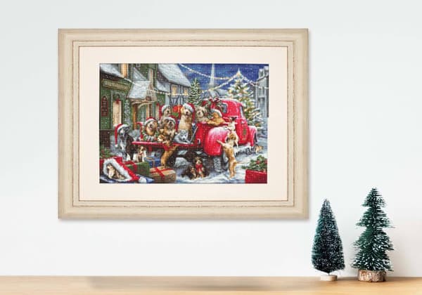 Broderikit Luca-S B2414 - "Hvalpe jul" 50x35 cm