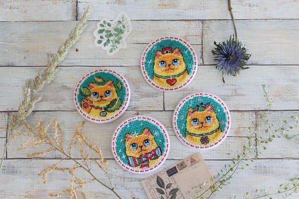 Broderikit MP Studia "Katter. Magneter" 6x6 cm