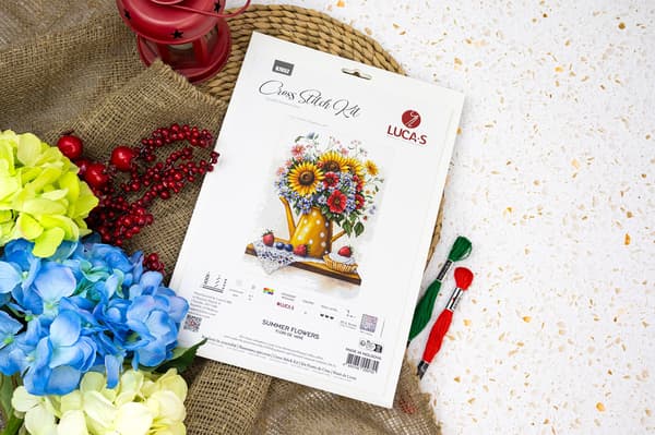 Broderikit Luca-S B7052 - "Sommerblomster" 25x34cm