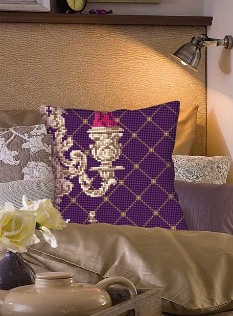 Broderisett Pute Collection D`Art 5337 - "Lysestake" 40x40 cm