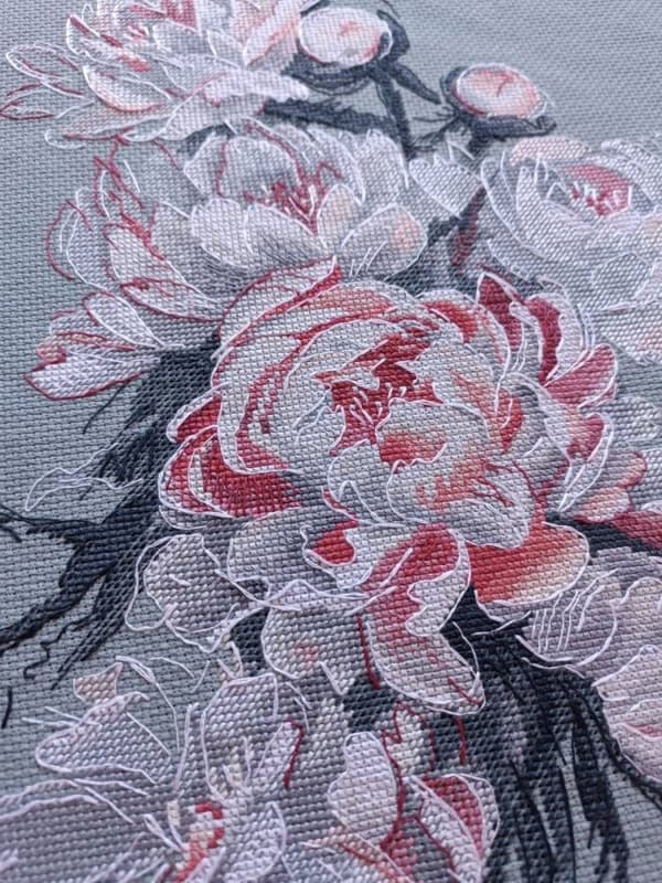 Broderikit Oven "Spetsbujor" 24x30 cm