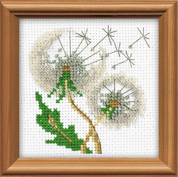 Broderikit Riolis "Maskrosfrön" 10x10 cm