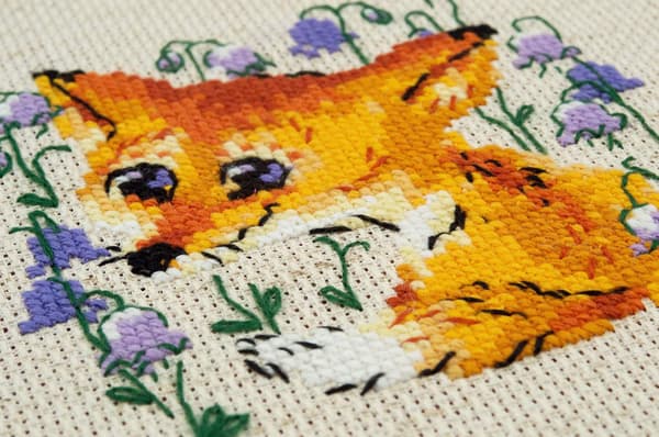 Broderikit Riolis "Liten räv" 13x13 cm