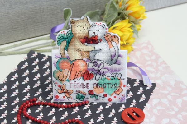 Broderikit Plastik Canvas MP Studia "Valentinkort" 20x14 cm
