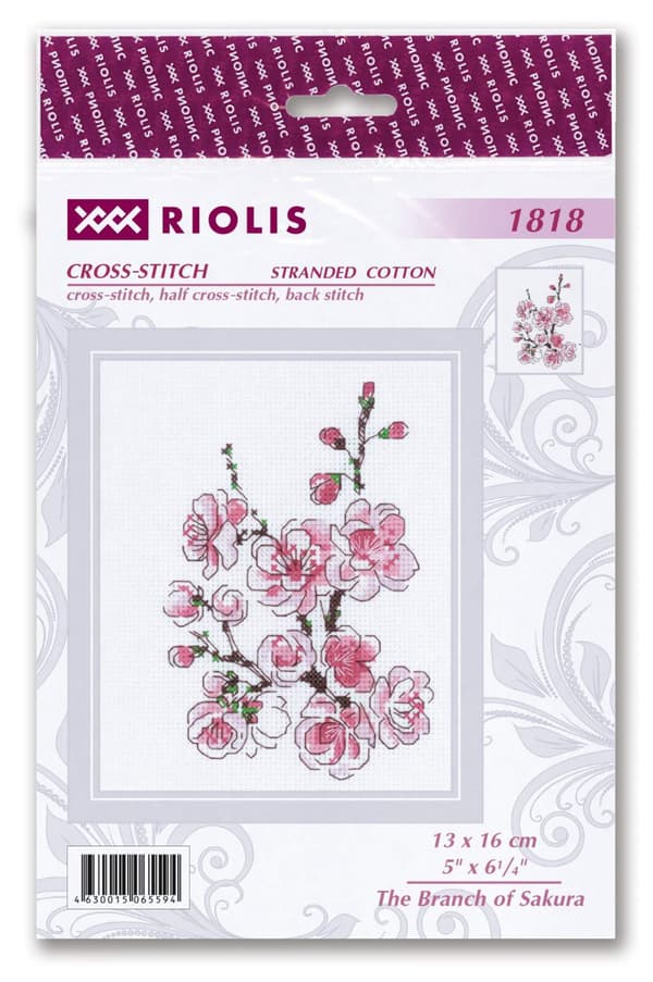 Broderikit Riolis "Sakura gren" 13x16 cm