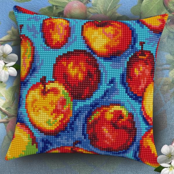 Broderisett Pute Collection D`Art 5472 - "Mønster - epler" 40x40cm
