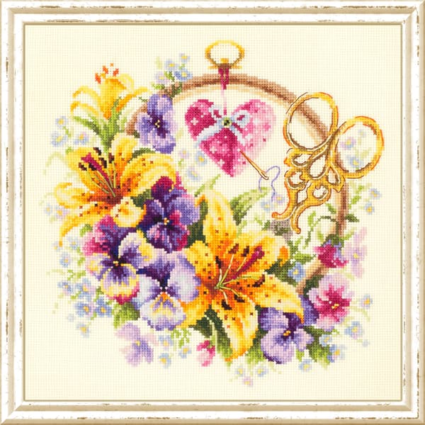 Broderisett Magic Needle "Liljer for brodøsen" 25x25 cm