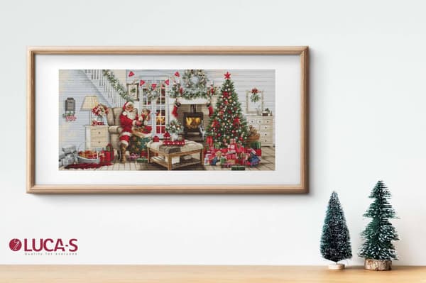 Broderisett Luca-S B2408 - "Tomteinteriør" 65x29 cm