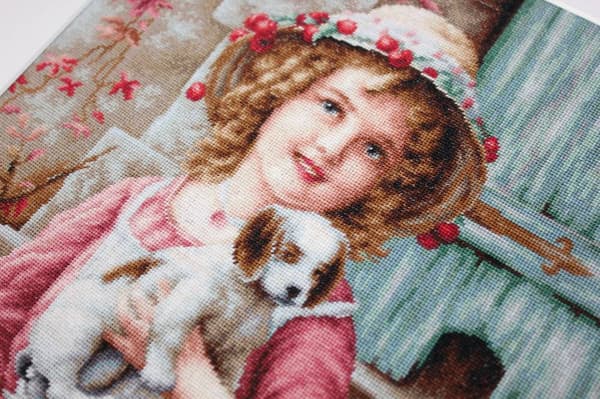 Broderisett Petit point Luca-S "Beste venner" 22x27 cm