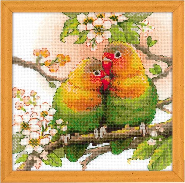 Broderikit Riolis "Turturduvor" 20x20 cm