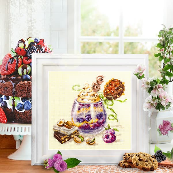 Broderikit Magic Needle "Chokoladedessert" 17x17 cm