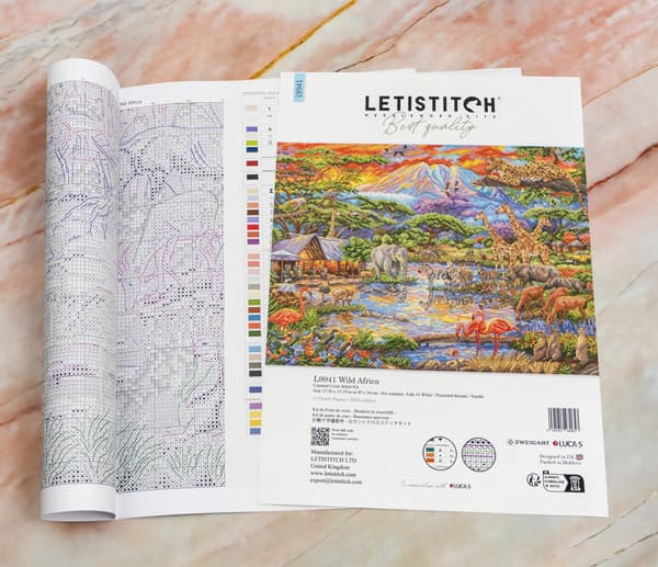 Broderikit LetiStitch L9941 - "Vilde Afrika" 45x34 cm