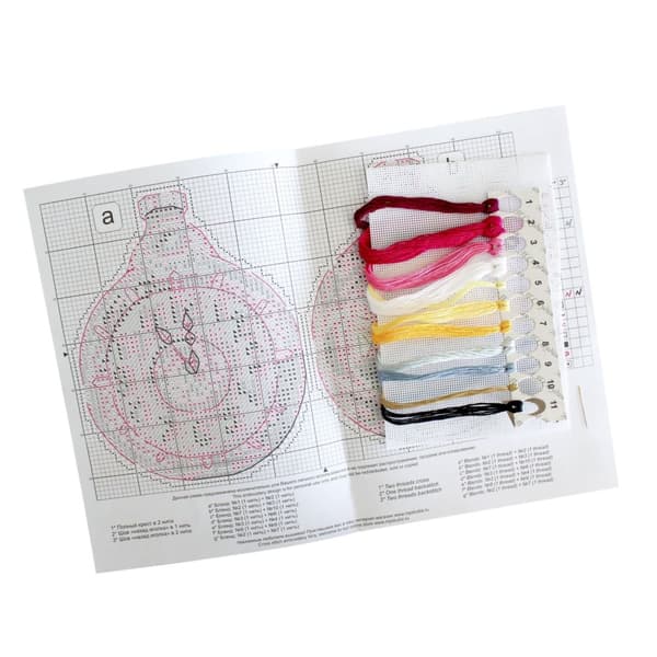 Broderisett Plastic Canvas MP Studia "Juletrepynt Klokke" 9x12 cm