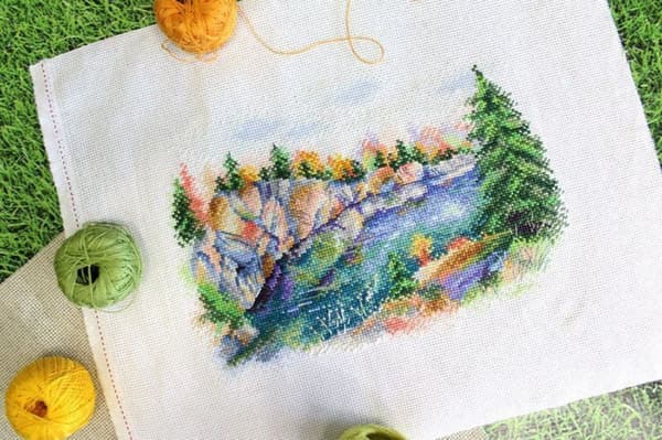 Broderikit MP Studia "Karelen. Ruskeala park" 25x18 cm