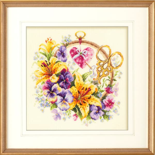 Broderikit Magic Needle "Liljer til broderidamer" 25x25 cm