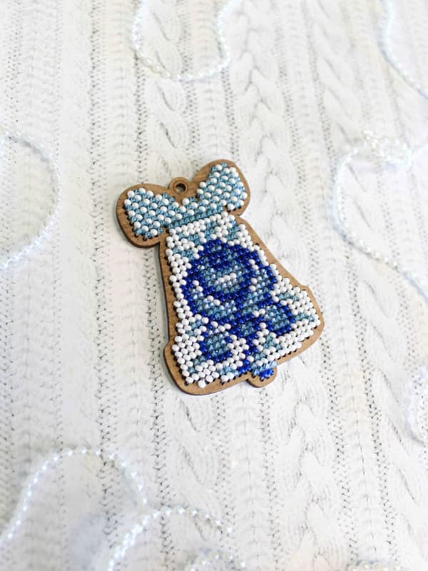 Broderikit med pärlor MP Studia "Julprydnad - Vinterljud" 5x7 cm