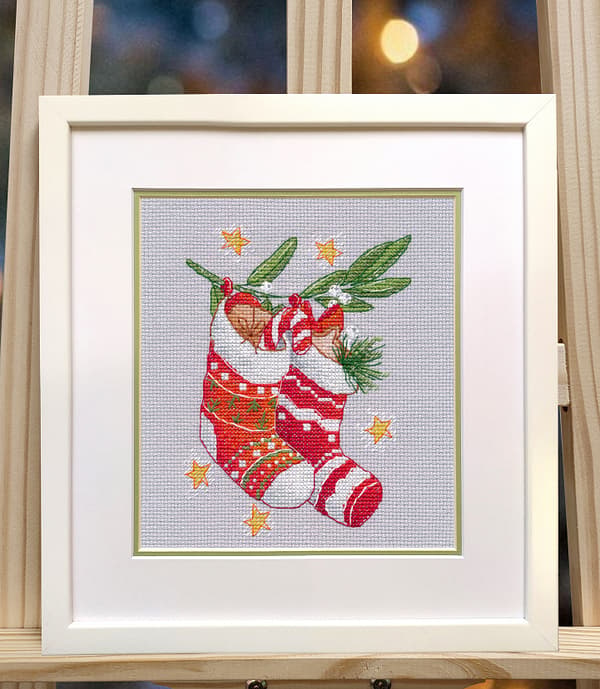 Broderisett Oven "Juleboots" 12x16 cm