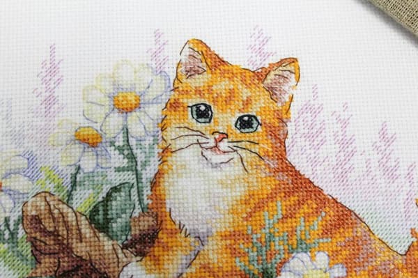 Broderikit MP Studia "Rød kat gartner" 23x19 cm