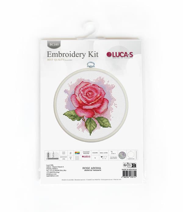 Broderisett med sybue Luca-S "Rosendoft" 9x9.5 cm