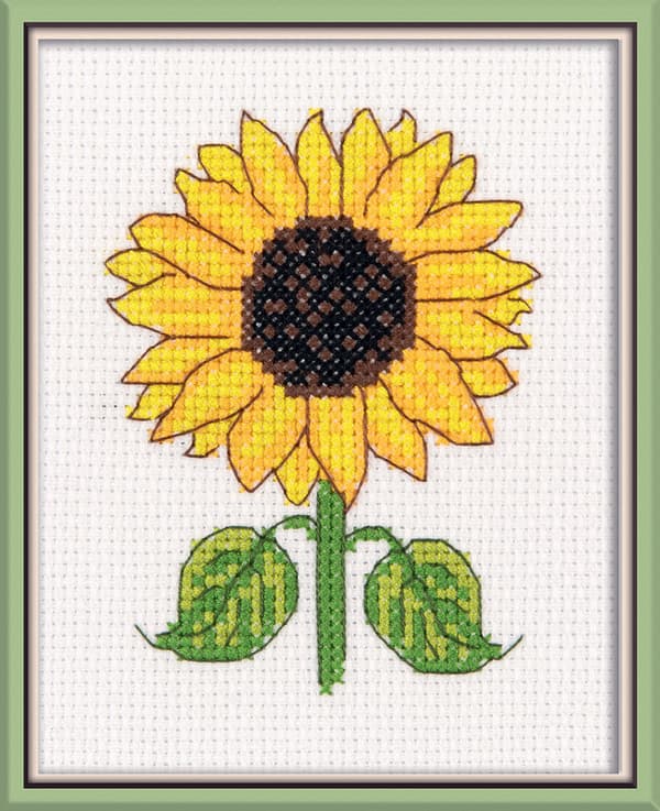 Broderikit Klart "Solsikke" 12x10 cm