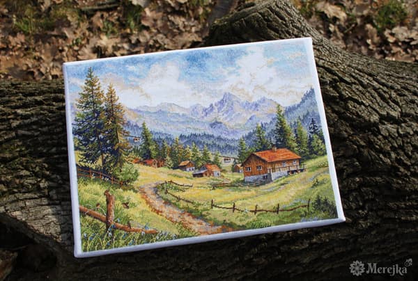 Broderisett Merejka K-244 - "Chamonix-dalen" 30x39,5 cm