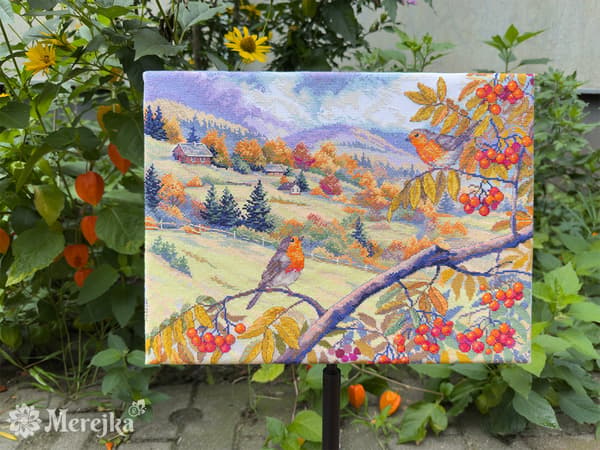 Broderikit Merejka K-274 - "Guldklædte bakker" 31x40cm