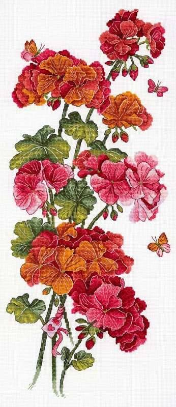 Broderikit MP Studia "Pelargon" 20x42 cm