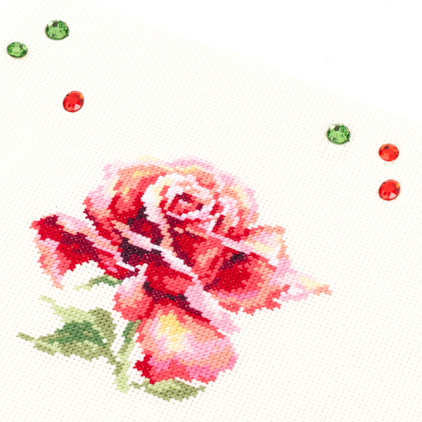 Broderikit Magic Needle "Vacker ros" 11x11 cm