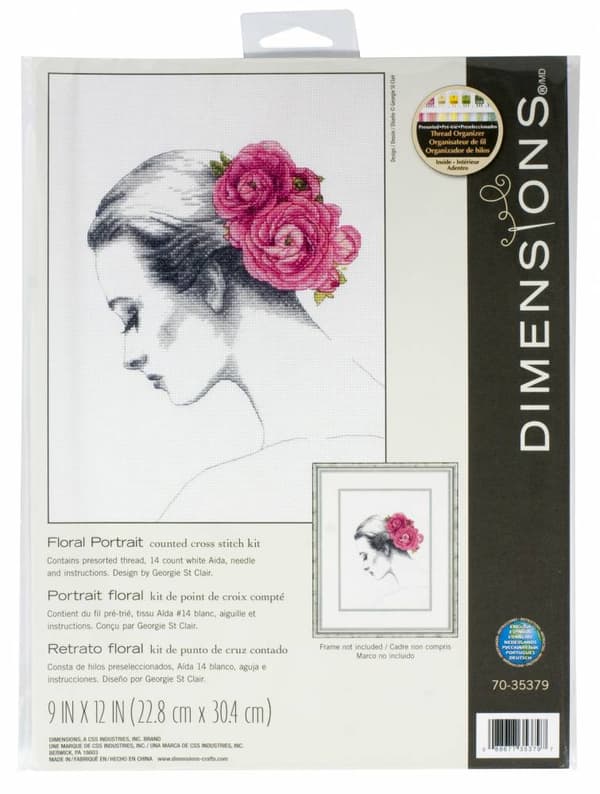 Broderikit Dimensions "Blomsterportræt" 22,8x30,4 cm