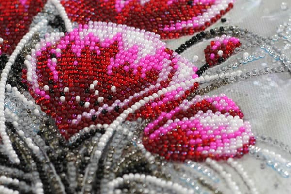 Perlebroderi Abris Art "Rød smaragd" 22x40 cm