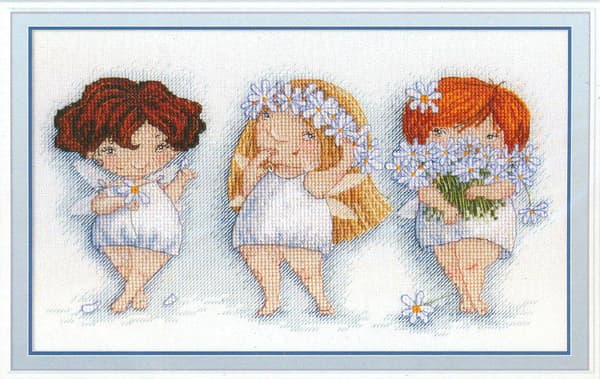 Broderikit MP Studia "Blommande penséer" 28x16 cm