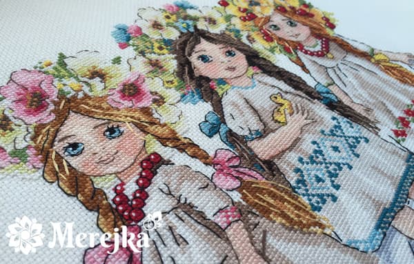 Broderikit Merejka K-42 - "Vänner" 32x22 cm